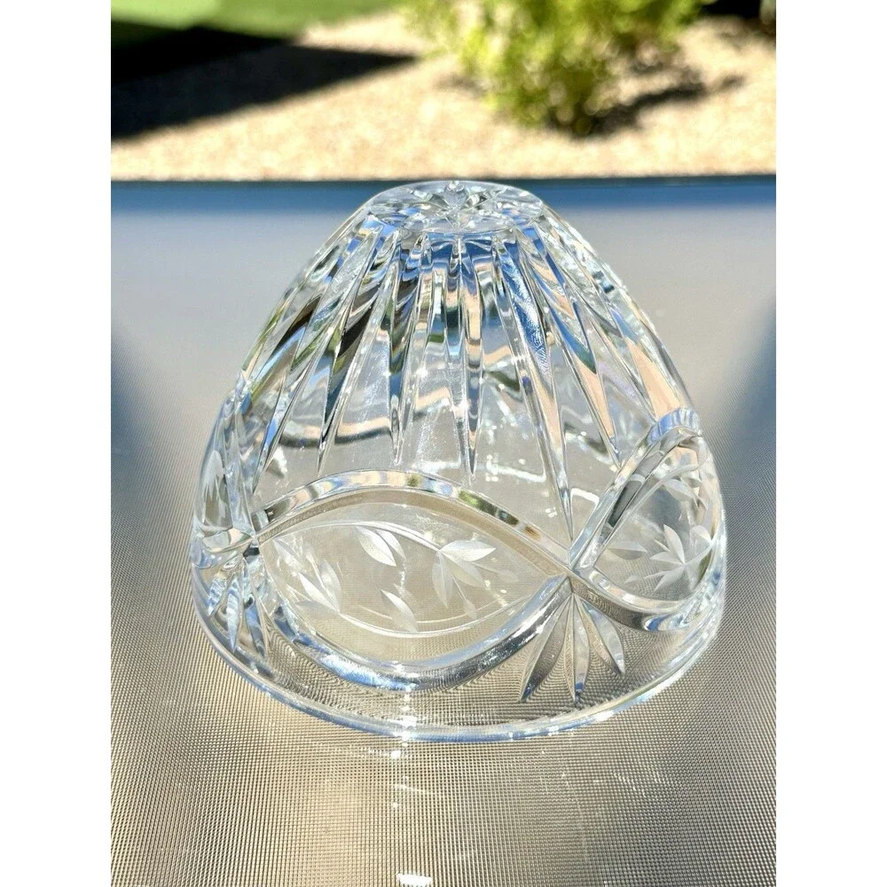 Gorham Hand Cut Crystal Lidded Candy Bowl Victorias Garden 7 ½”H Vintage Poland